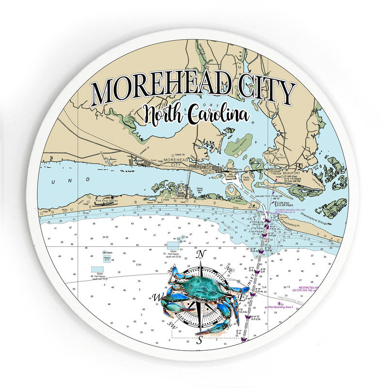 Morehead City NC 3.5 Inch Wood Magnet Keepsake