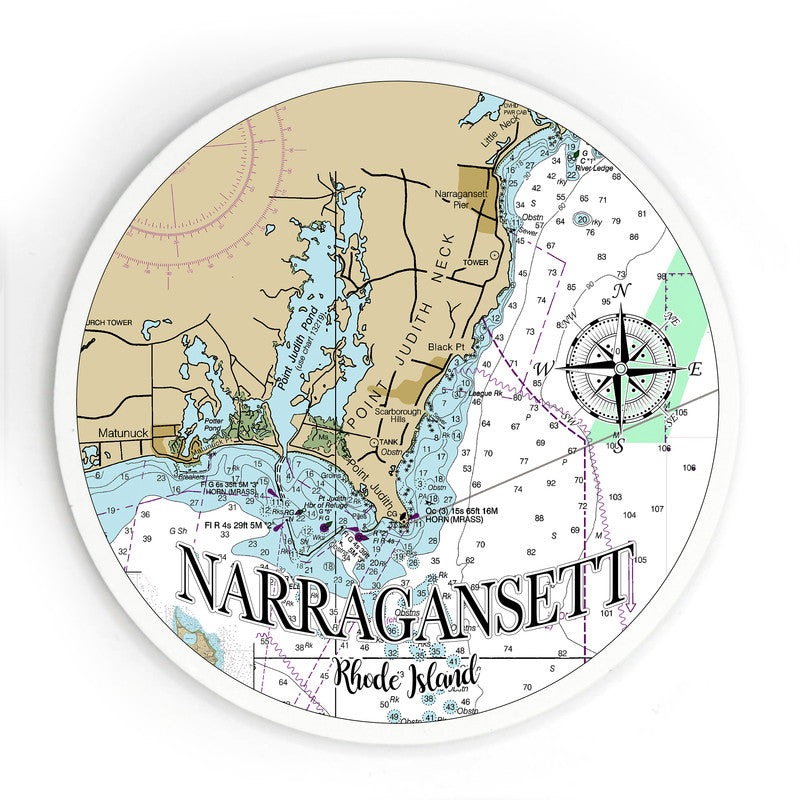 Narragansett RI 3.5 Inch Wood Magnet Keepsake