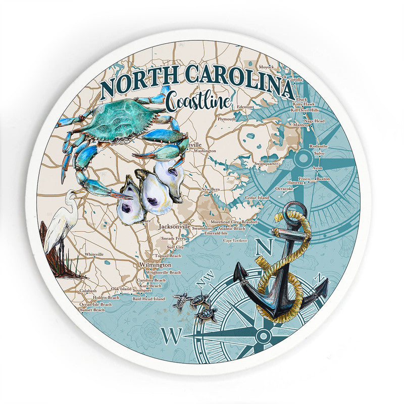 North Carolina Coastline Salt Life 3.5 Inch Wood Magnet Keepsake