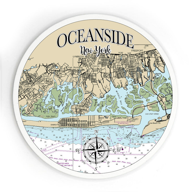 Oceanside NY 3.5 Inch Wood Magnet Keepsake