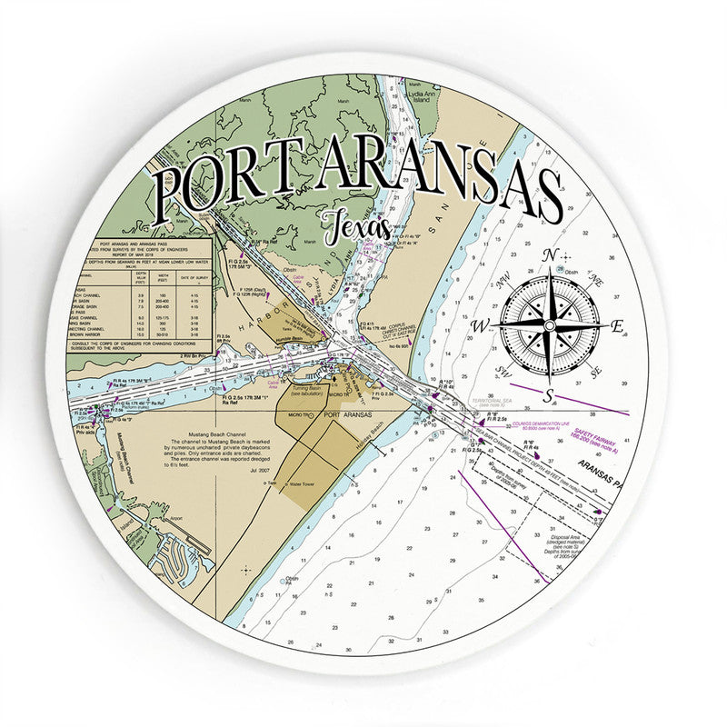 Port Aransas TX 3.5 Inch Wood Magnet Keepsake