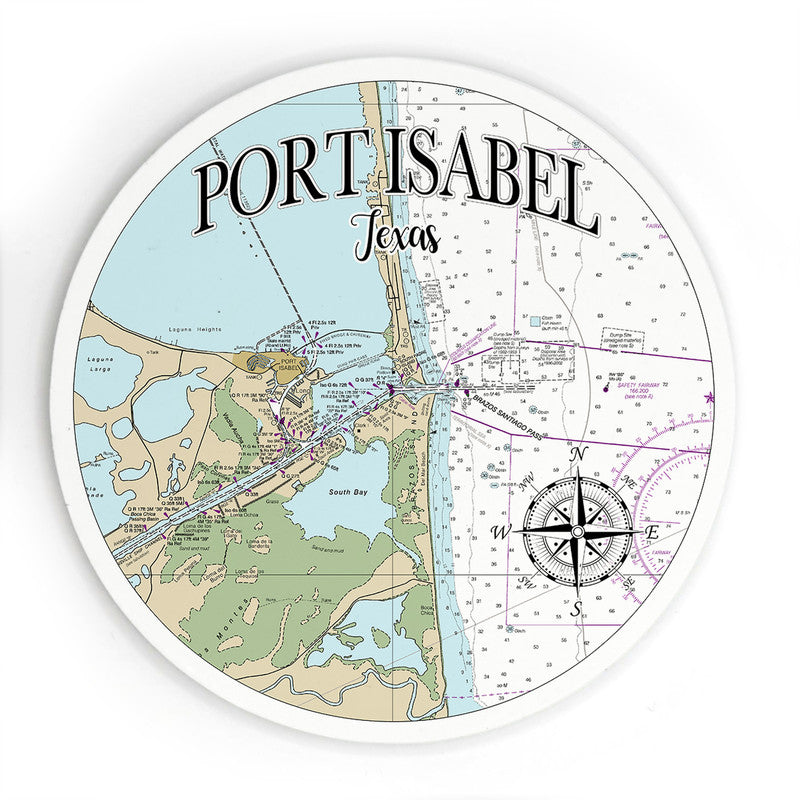 Port Isabel TX 3.5 Inch Wood Magnet Keepsake