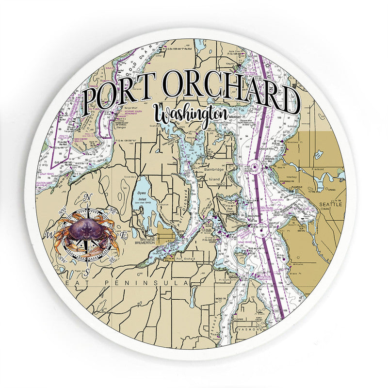 Port Orchard WA 3.5 Inch Wood Magnet Keepsake