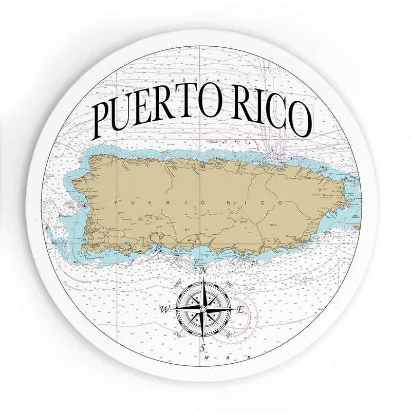 Puerto Rico Map 3.5 Inch Wood Magnet Keepsake