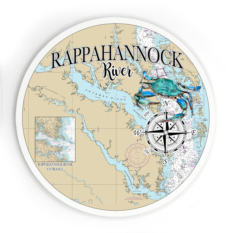 Rappahannock River VA 3.5 Inch Wood Magnet Keepsake