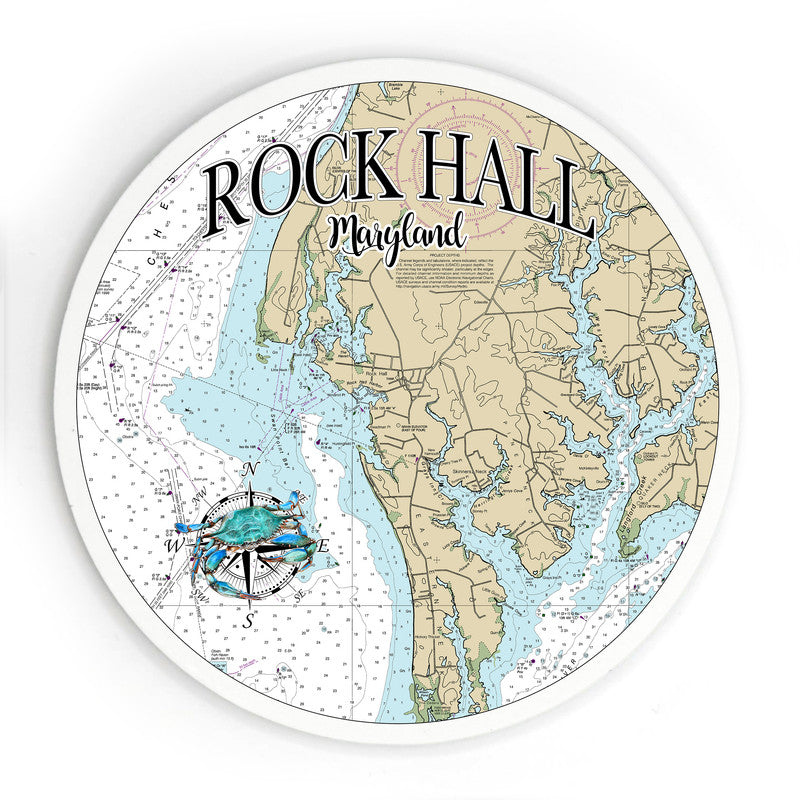 Rock Hall MD 3.5 Inch Wood Magnet Keepsake