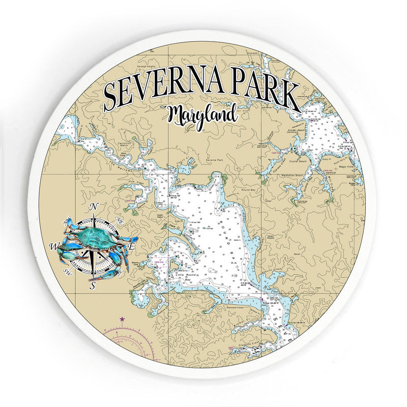 Severna Park MD 3.5 Inch Wood Magnet Keepsake