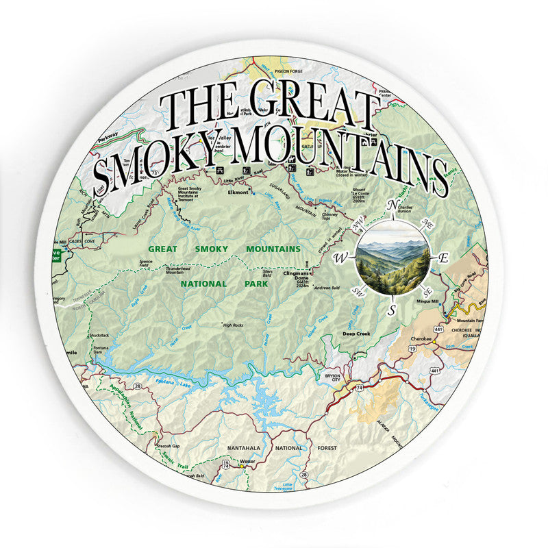 Smoky Mountains TN 3.5 Inch Wood Magnet Keepsake