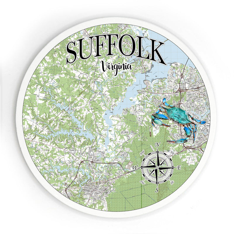 Suffolk VA 3.5 Inch Wood Magnet Keepsake