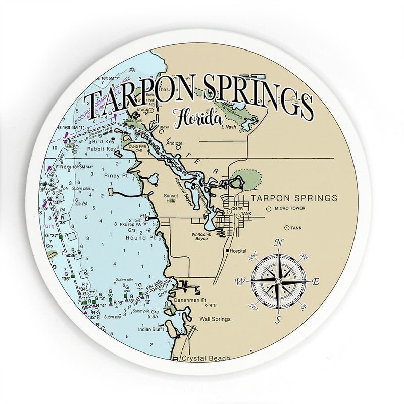 Tarpon Springs FL 3.5 Inch Wood Magnet Keepsake