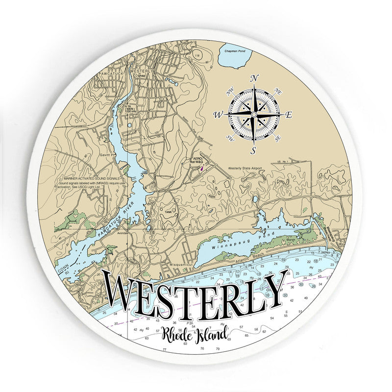 Westerly RI 3.5 Inch Wood Magnet Keepsake