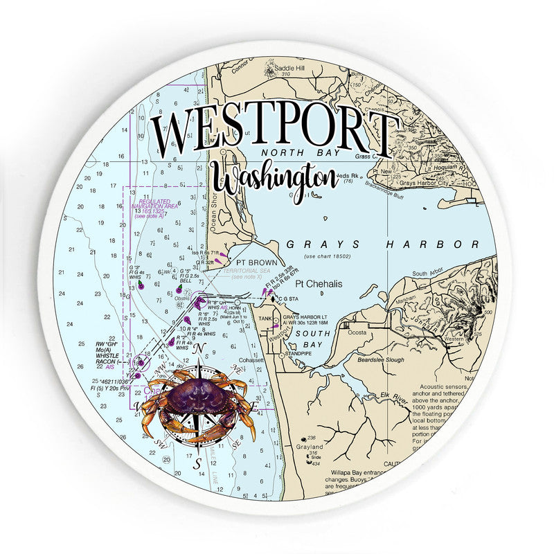 Westport WA 3.5 Inch Wood Magnet Keepsake