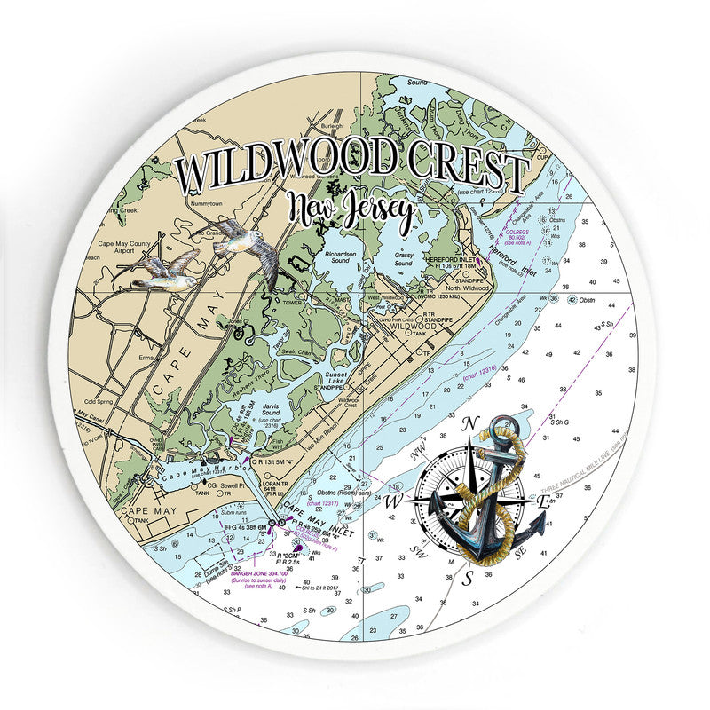 Wildwood Crest NJ 3.5 Inch Wood Magnet Keepsake