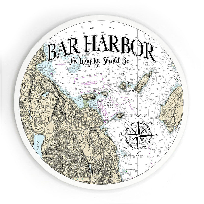 Bar Harbor ME 3.5 Inch Wood Magnet Keepsake