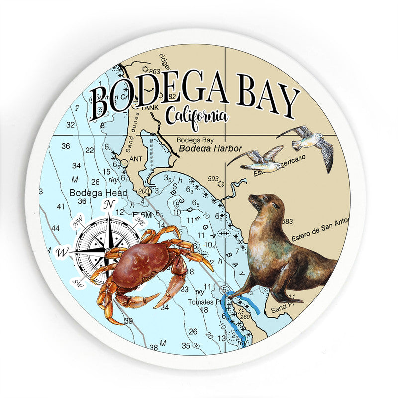 Bodega Bay CA 3.5 Inch Wood Magnet Keepsake