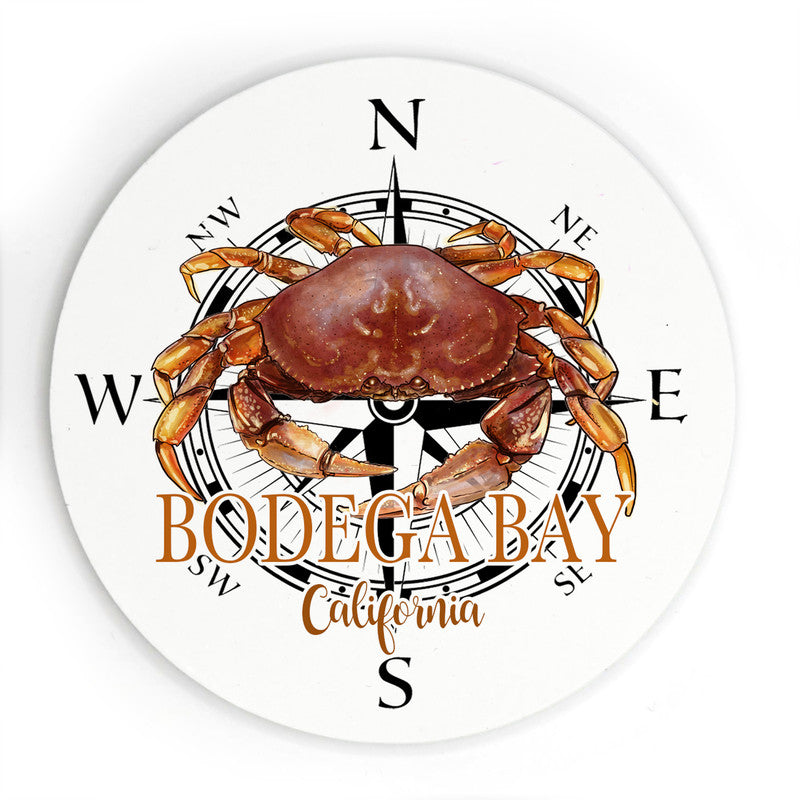 Crab Bodega Bay CA 3.5 Inch Wood Magnet Keepsake