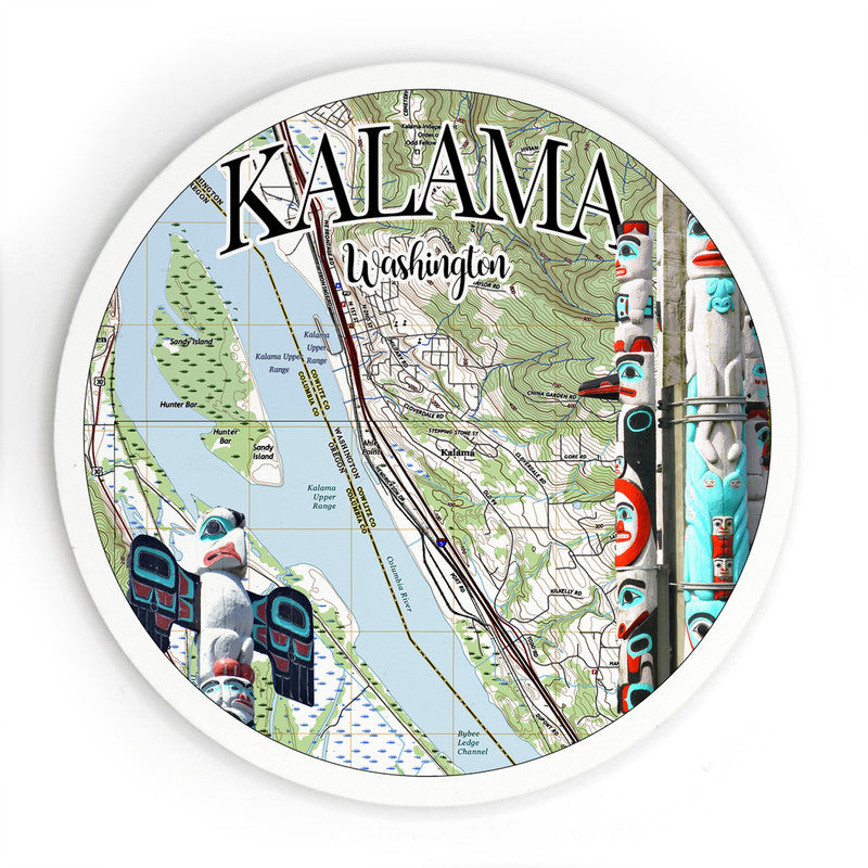 Kalama WA 3.5 Inch Wood Magnet Keepsake