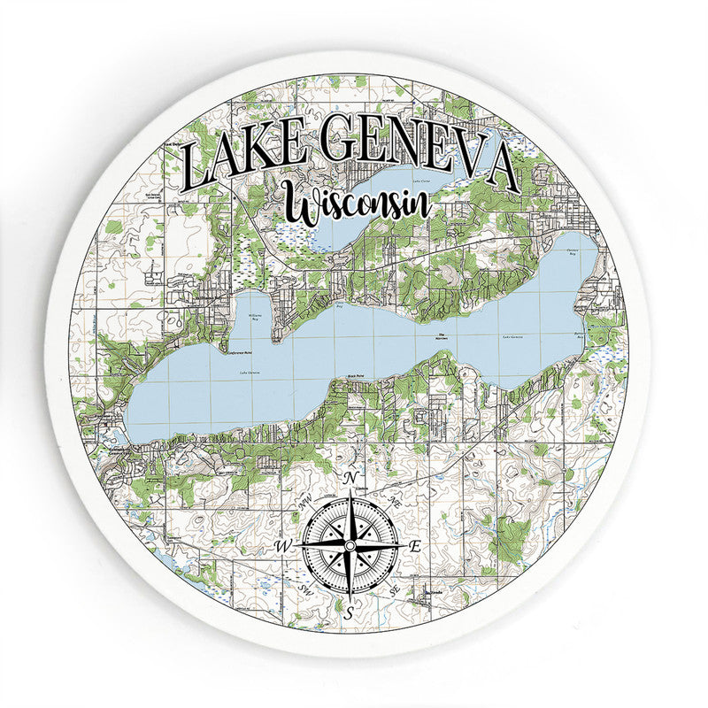 Lake Geneva WI 3.5 Inch Wood Magnet Keepsake