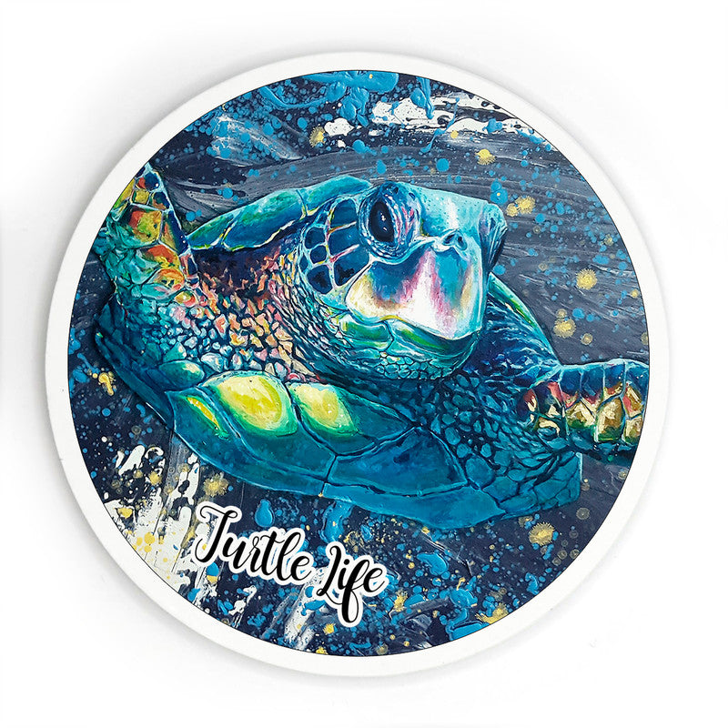 Turtle Life 3.5 Inch Wood Magnet Keepsake