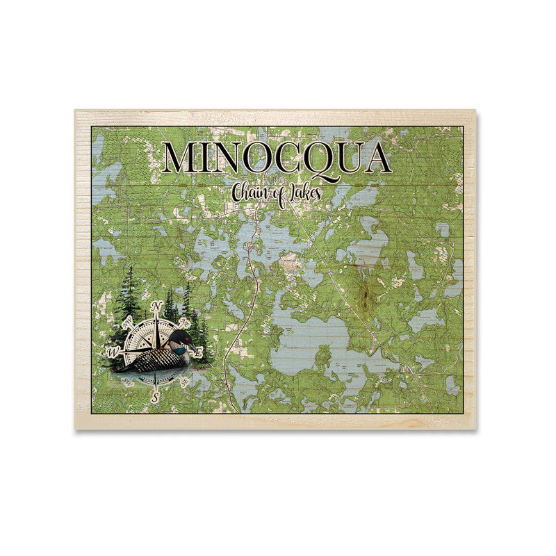 Monroe MI 5x7 inch Wood Wall Hanging Map Sign