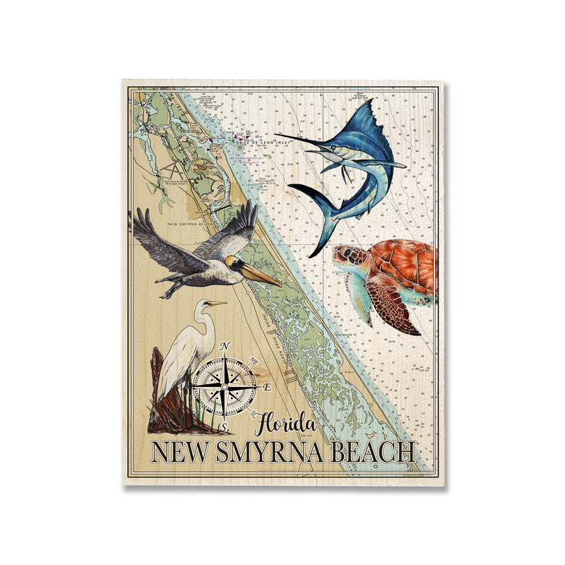 North Carolina Salt Life 5x7 inch Wood Wall Hanging Map Sign