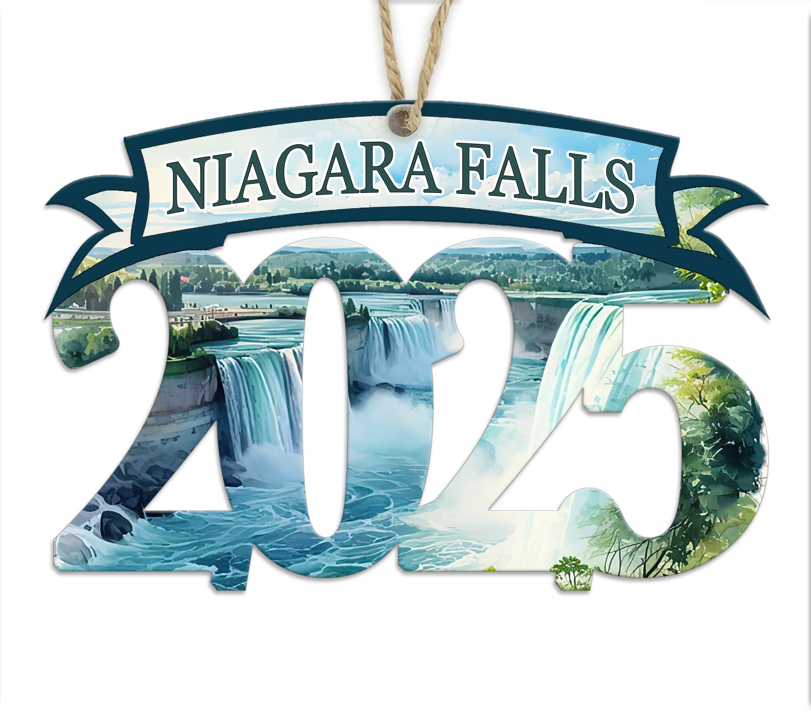 Niagara Falls 2025 Wood Artwork Map Souvenir Ornament
