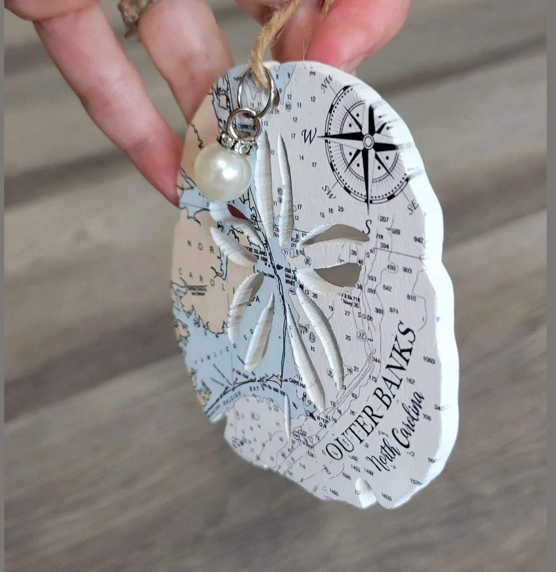 Gulf of America Sand Dollar Shaped Map Ornament