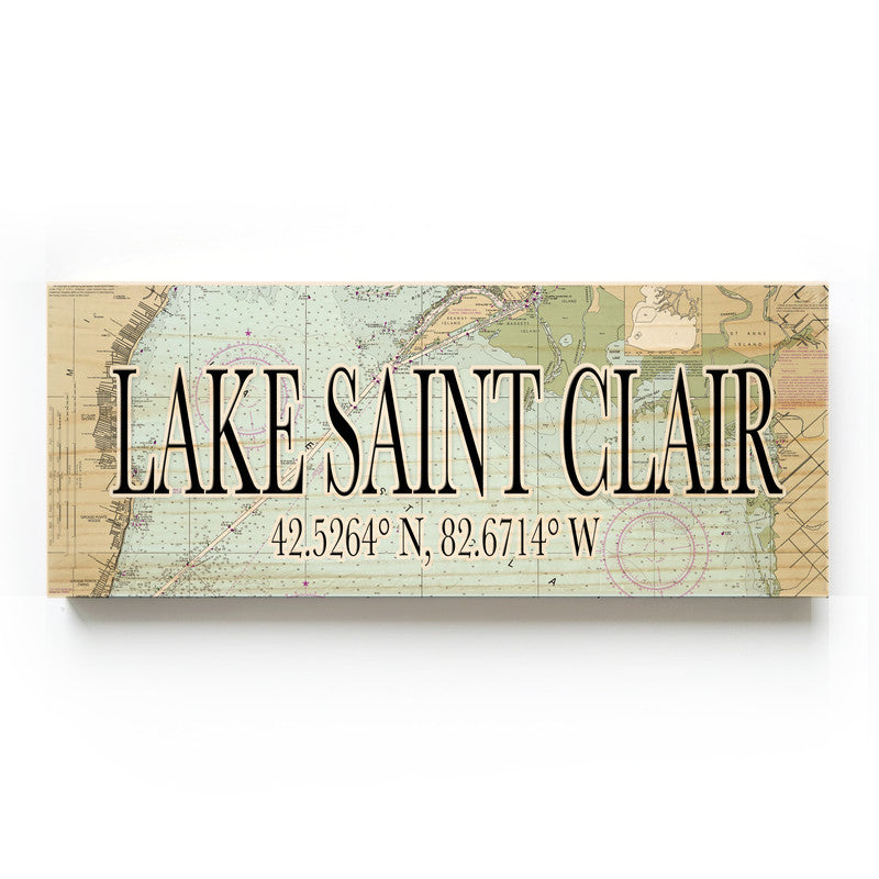 Lake Saint Clair Minnesota 3x9 Wood Coordinate Wall Hanging Map Sign