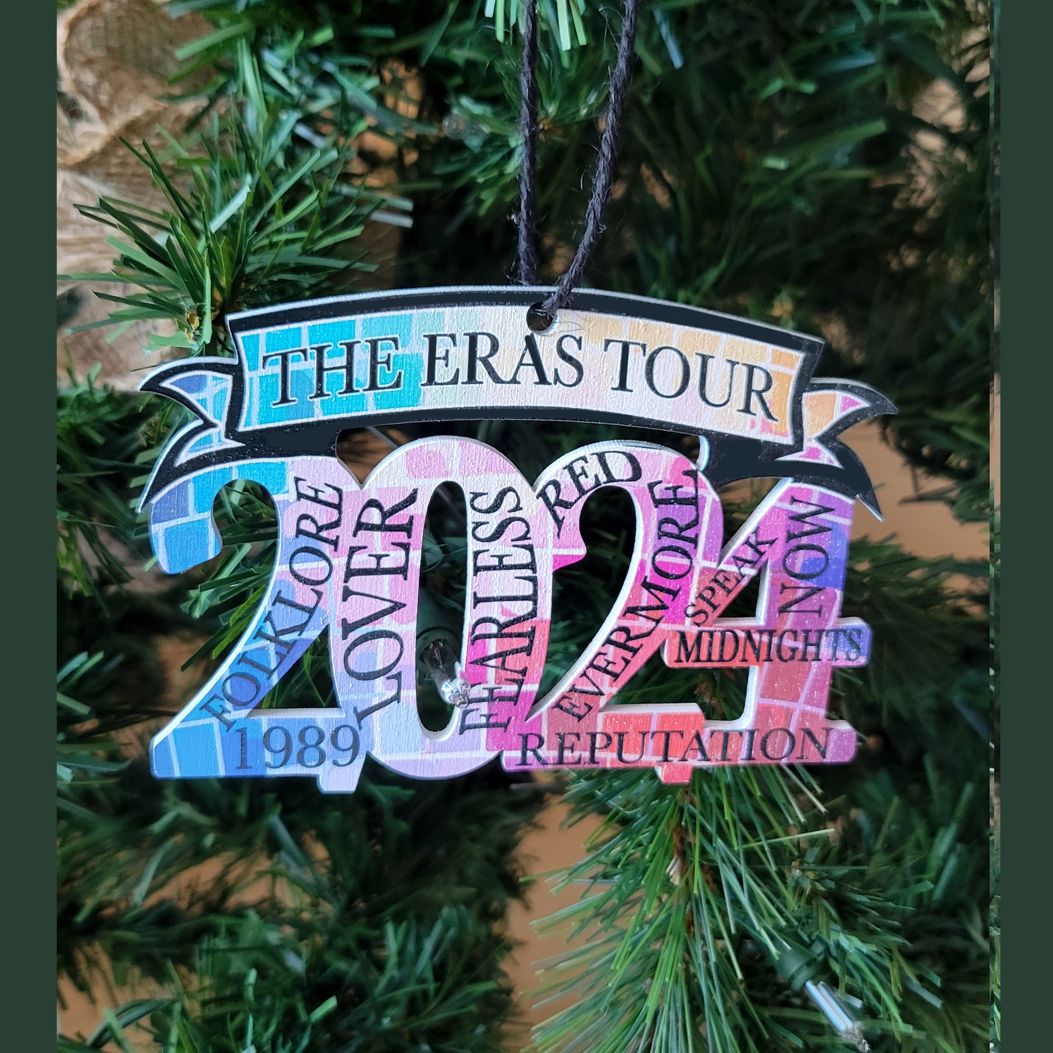 Eras Tour Mirror Ball 2024 Shaped Wood Ornament