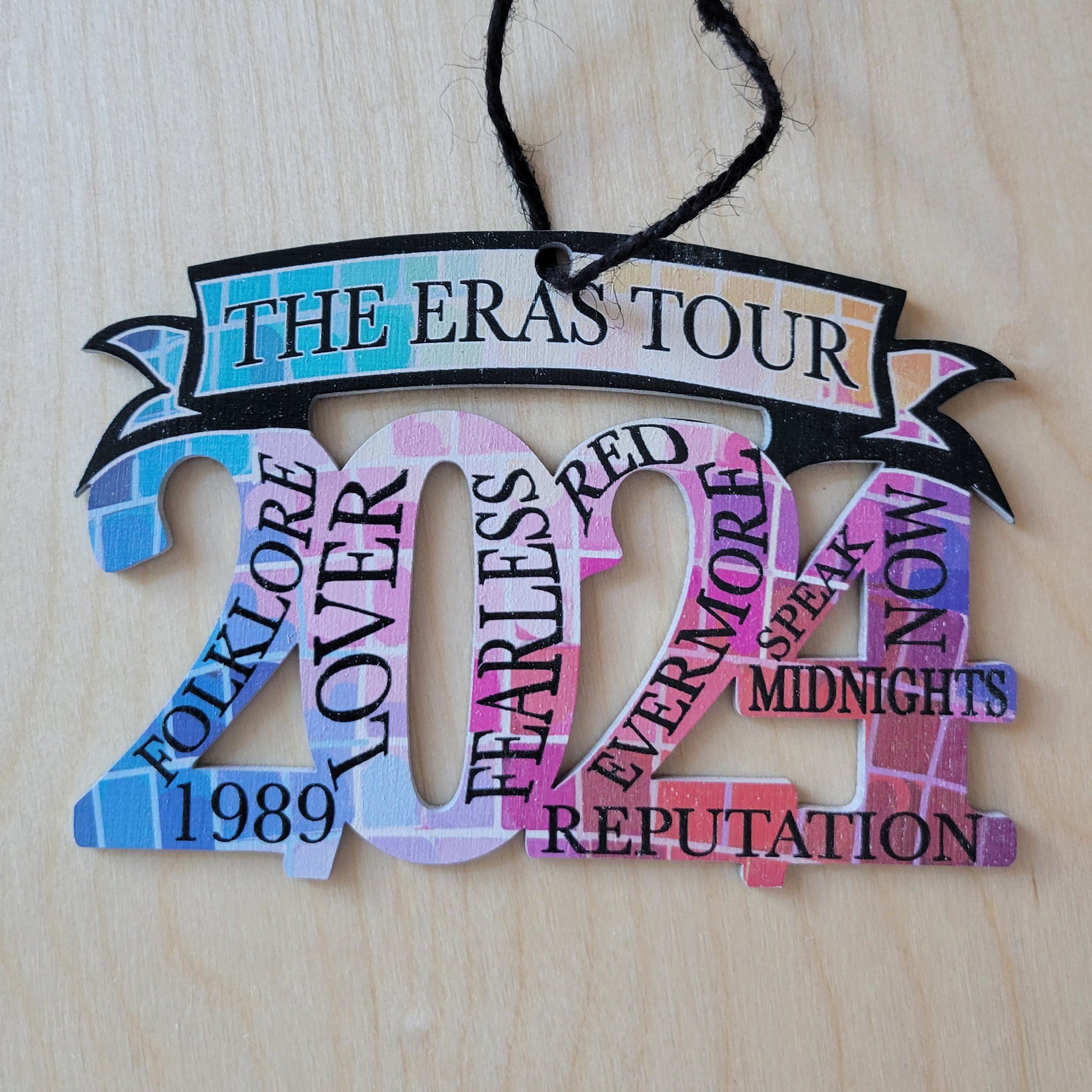 Eras Tour Mirror Ball 2024 Shaped Wood Ornament