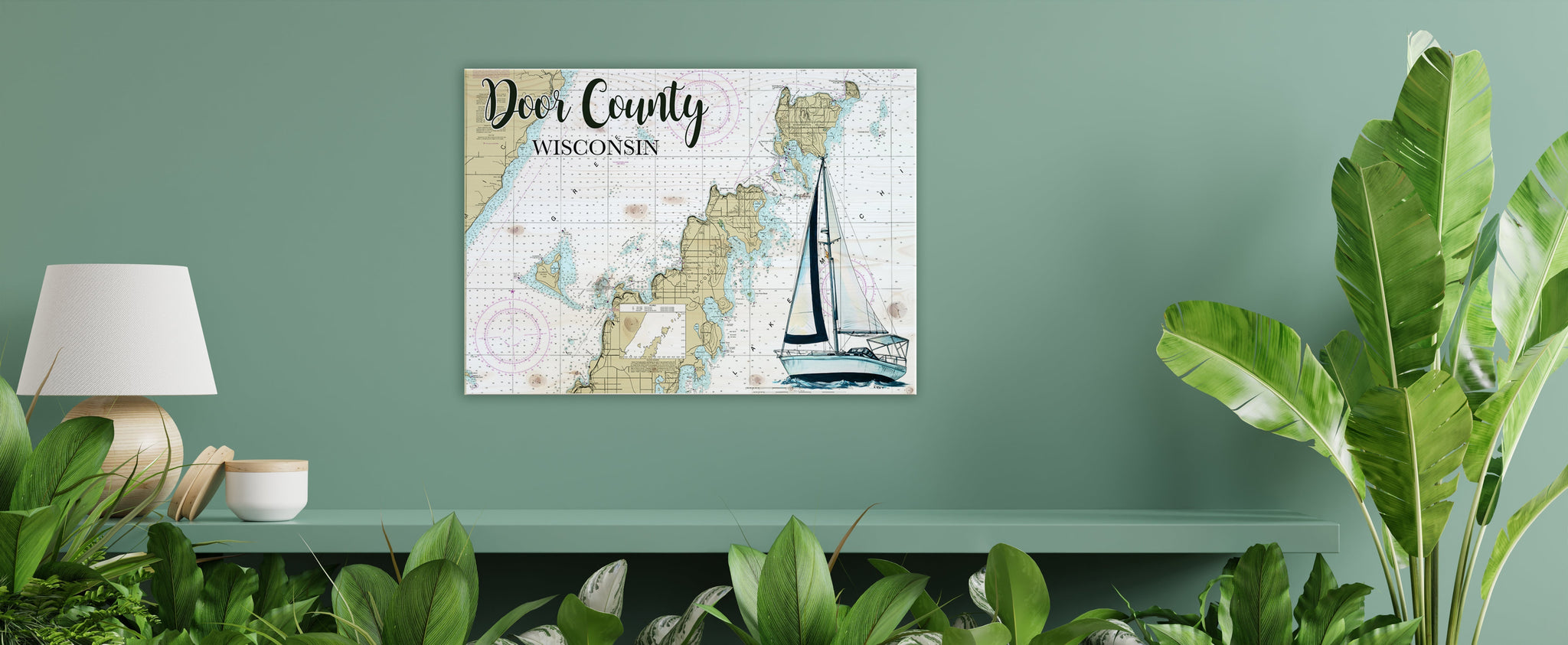Chesapeake Bay,  Sailboat Plank Map