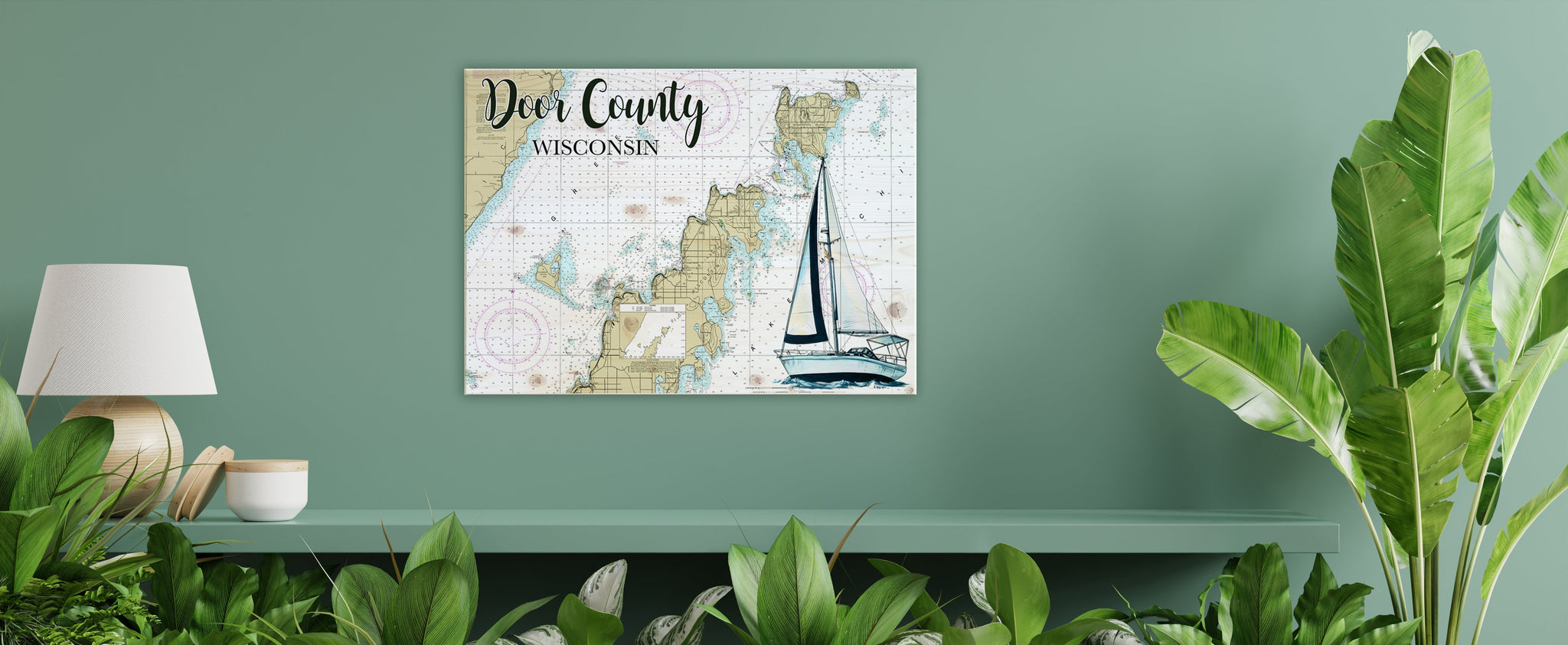 Door County Life, WI   Art Plank Map