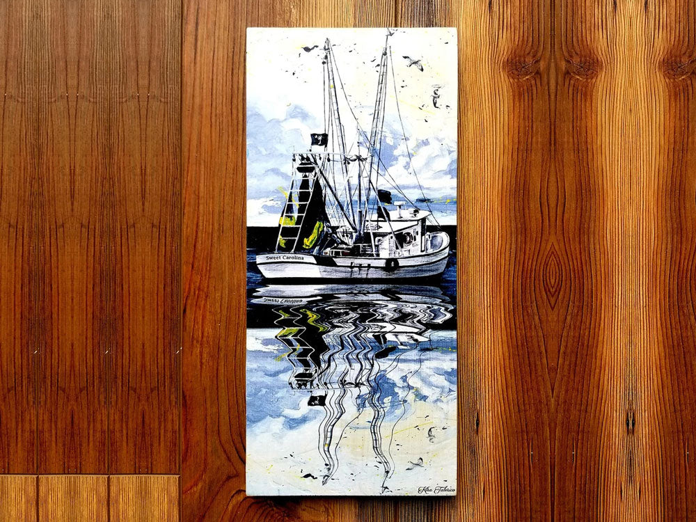 5x14 Shrimp Boat Artwork