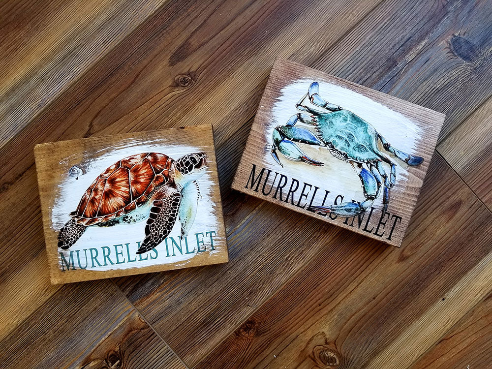 5x7 Murrells Inlet Crab or Turtle Artwork
