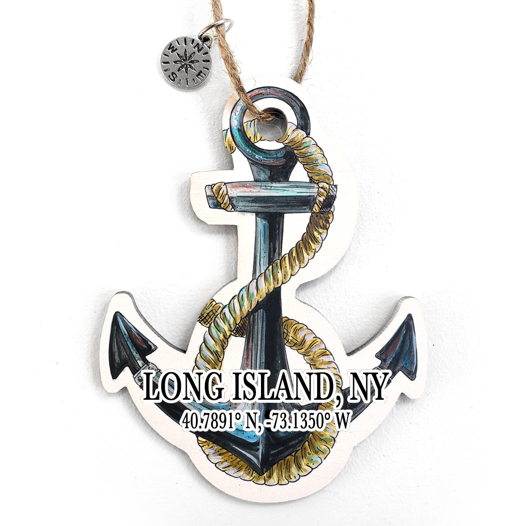 Long Island, NY Anchor Ornament