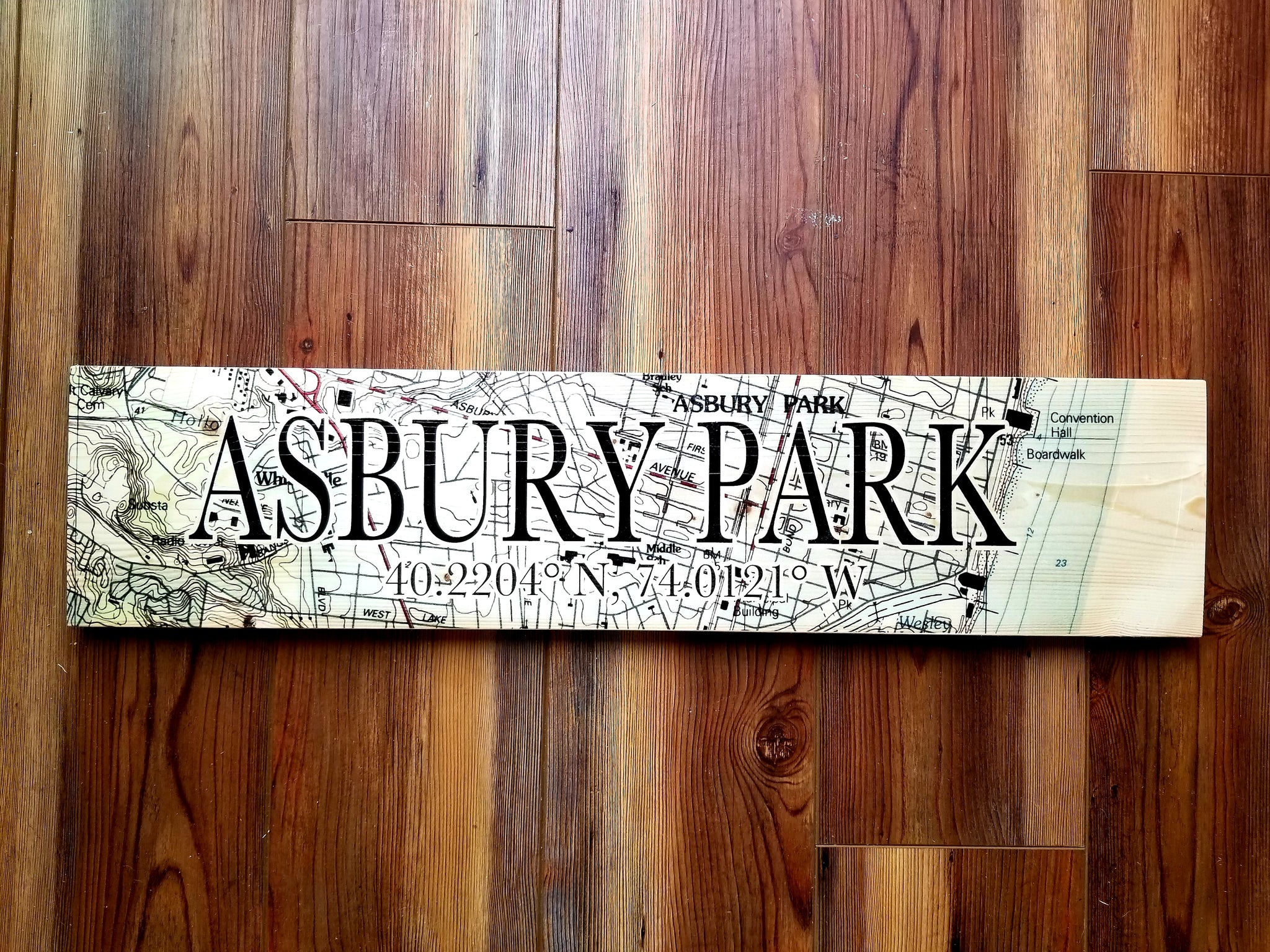 Asbury Park NJ Coordinate Sign