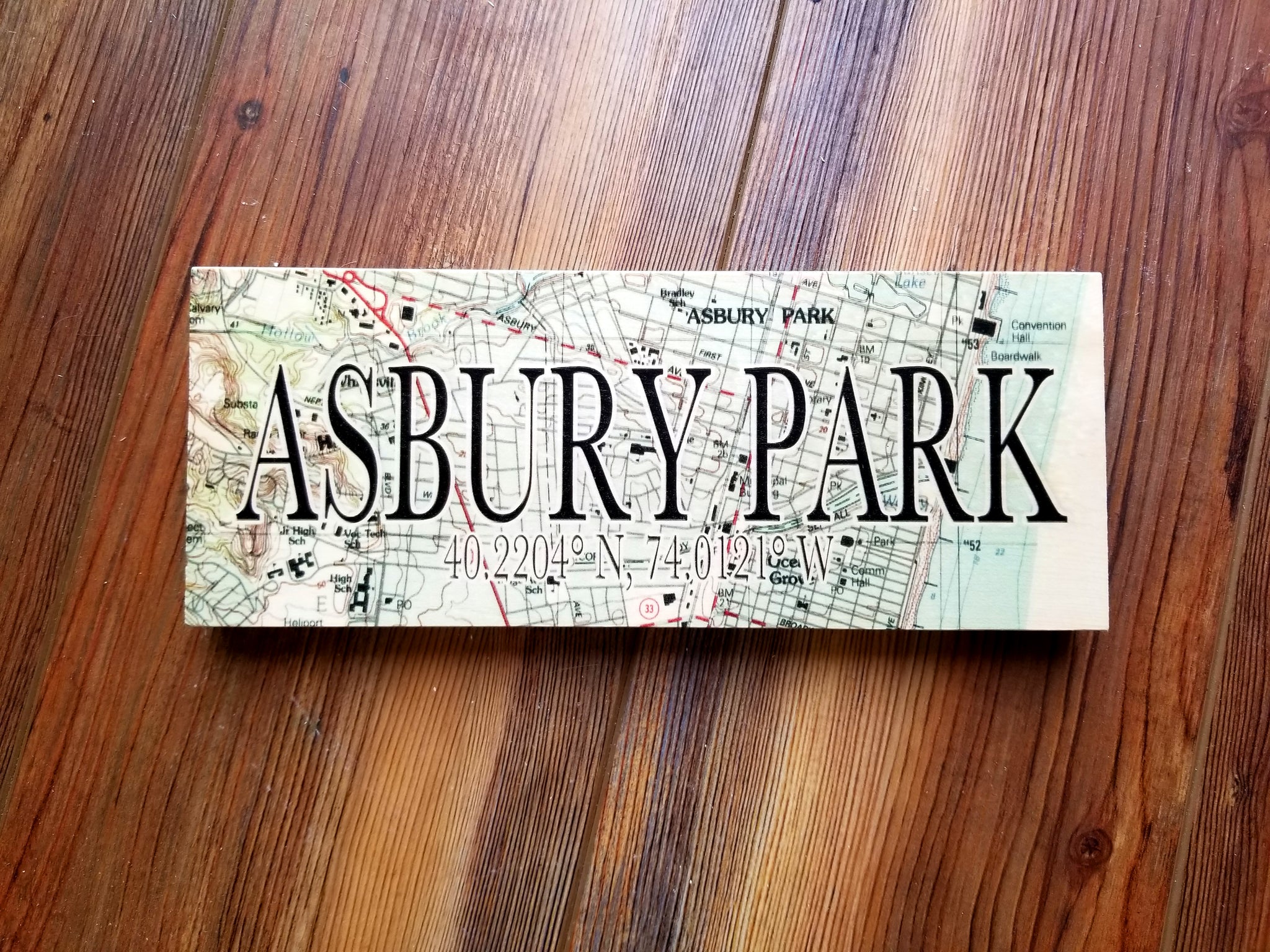 Asbury Park, NJ Mini Coordinate Sign
