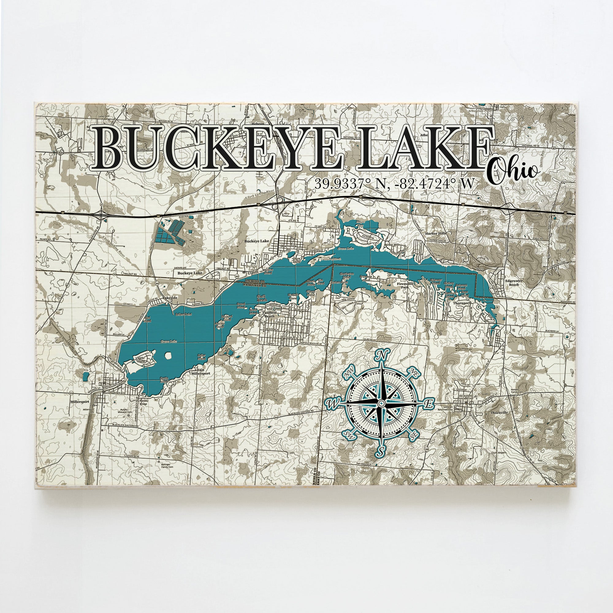 Buckeye Lake ,  OH Plank Map