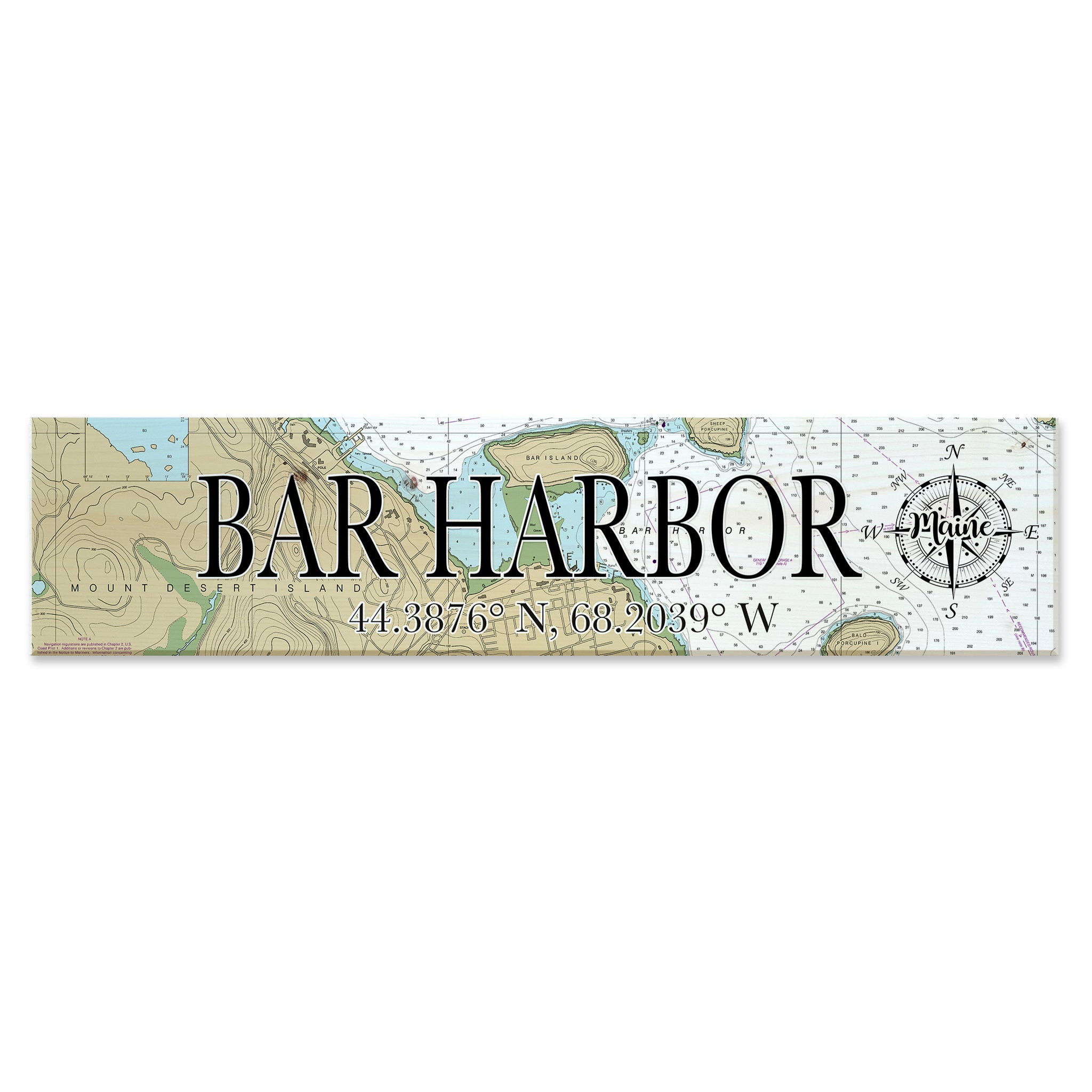 Bar Harbor, ME Coordinate Sign