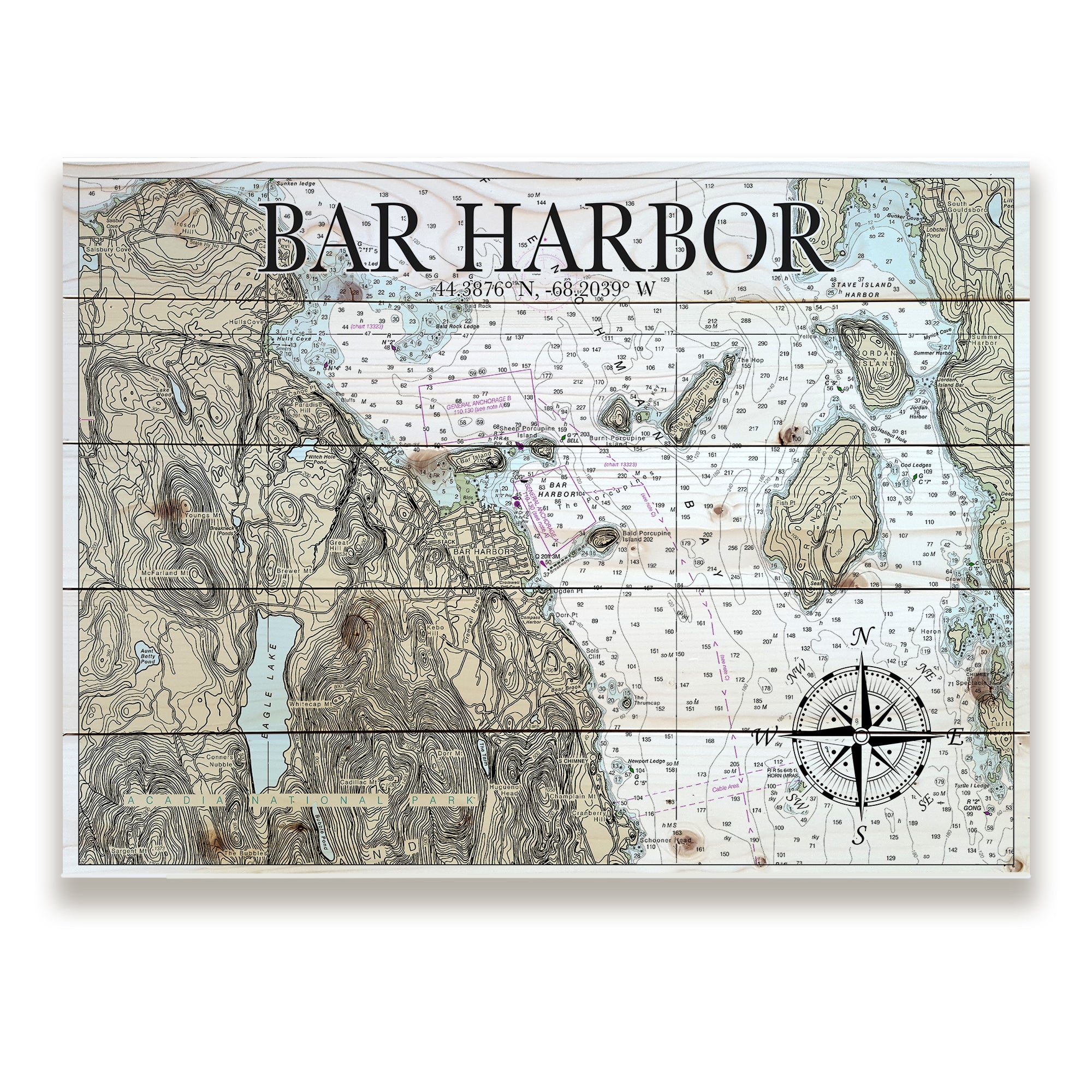 Bar Harbor, ME Pallet Map