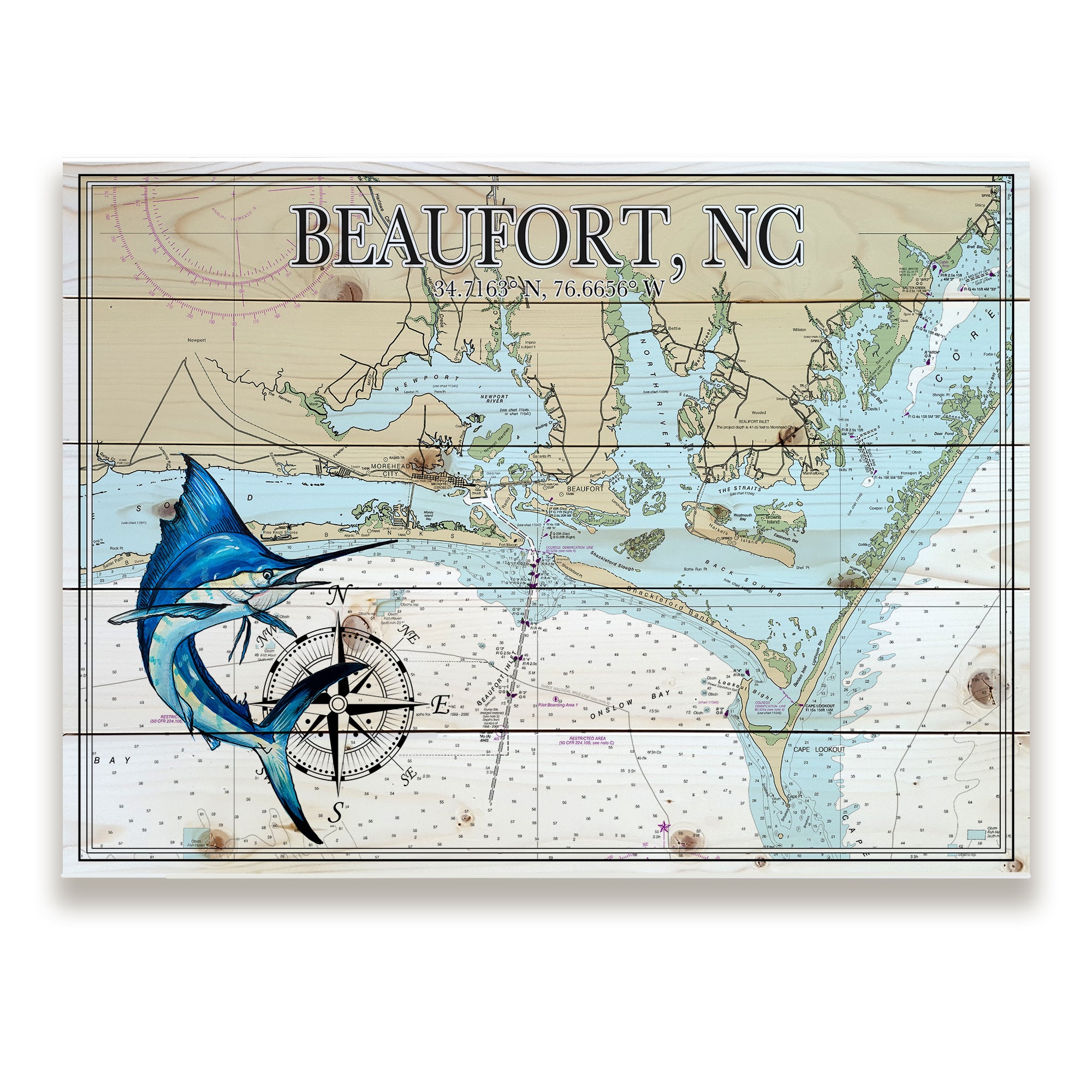 Beaufort, NC - Marlin Pallet Map