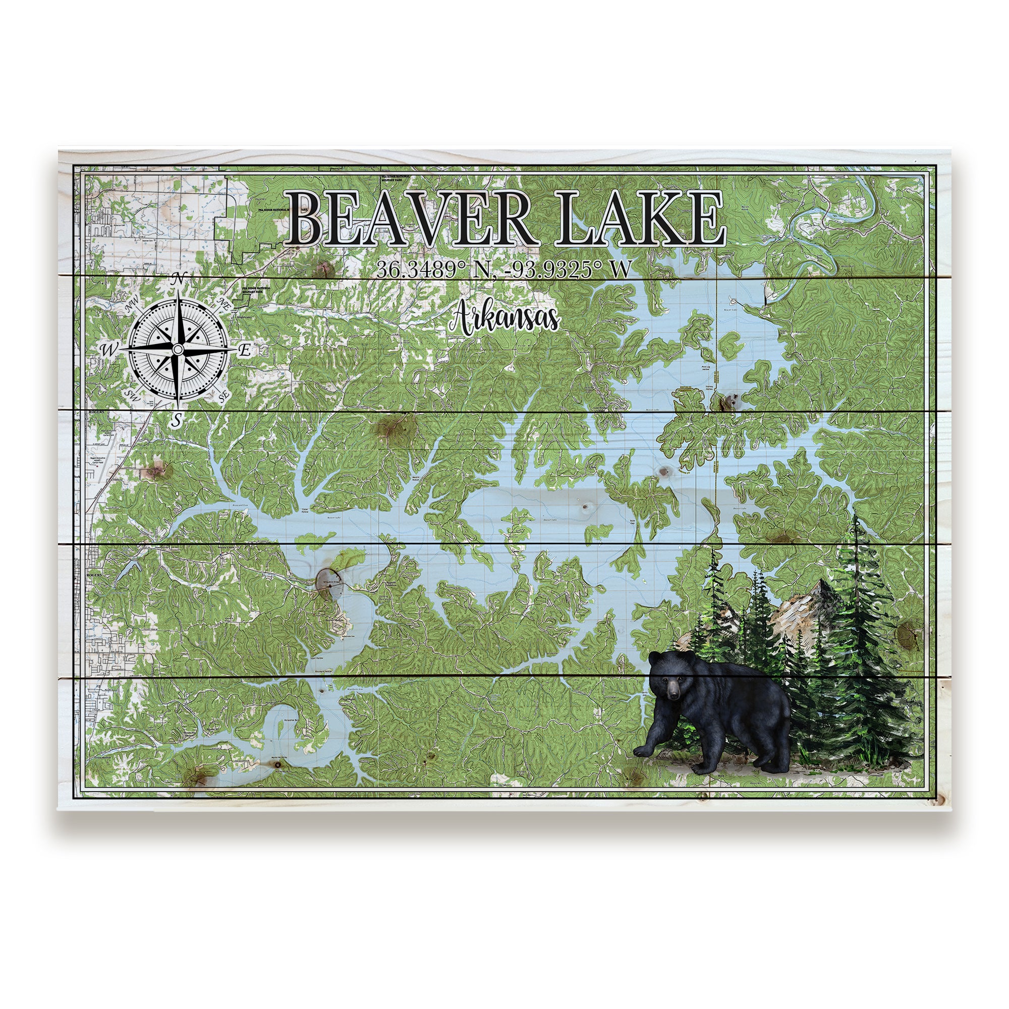 Beaver Lake,  AR Pallet Map