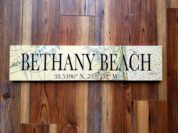 Bethany Beach, MD Coordinate Sign