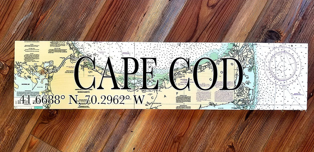 Cape Cod Map Sign Cape Cod, MA Coordinate Sign – MapMom