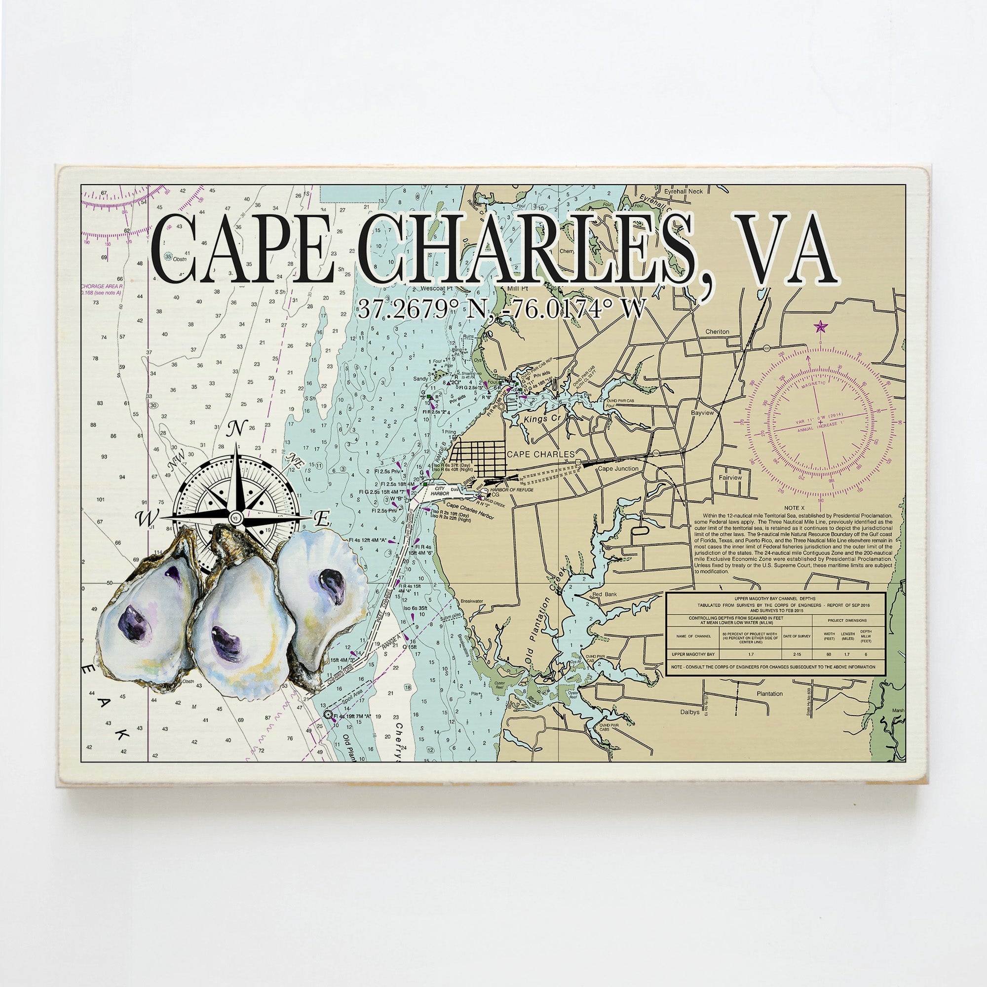 Cape Charles, VA  Oyster Plank Map