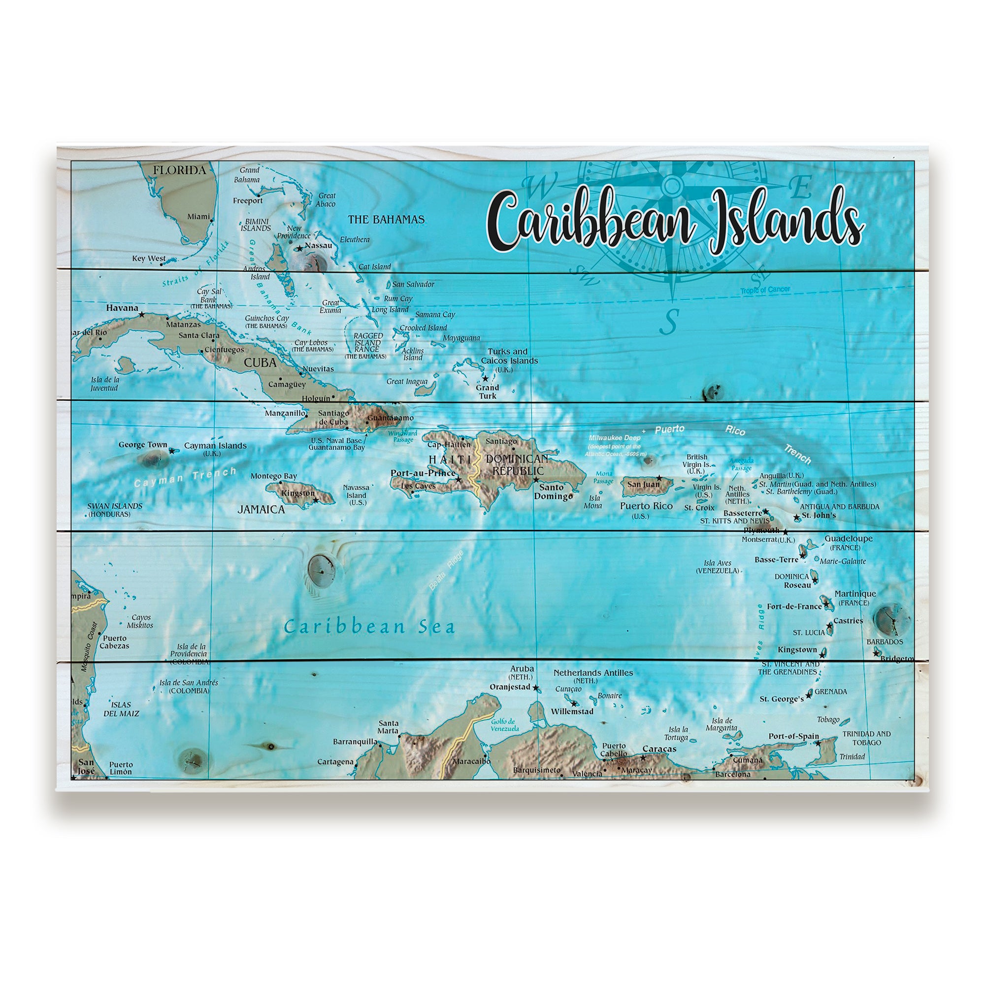 Caribbean Islands Pallet Map
