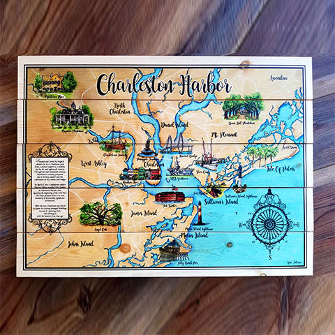 Charleston, SC Landmark Pallet Map
