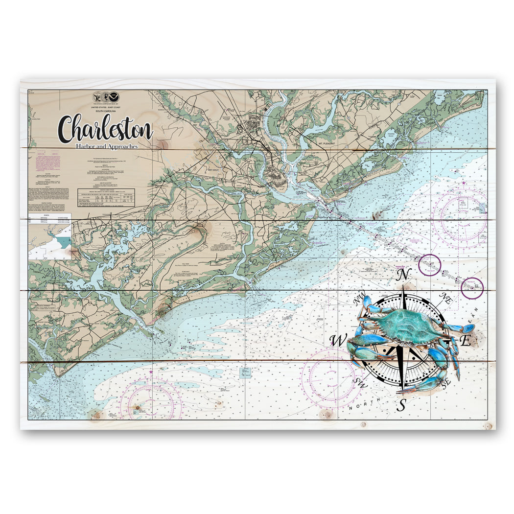 Wholesale 18x24 Inch Wood Pallet Map/Blue Crab -ANY Custom Location