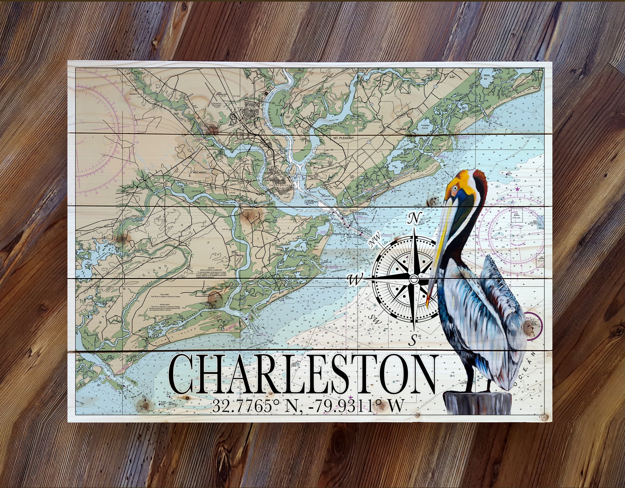 Charleston, SC with Pelican Pallet Map