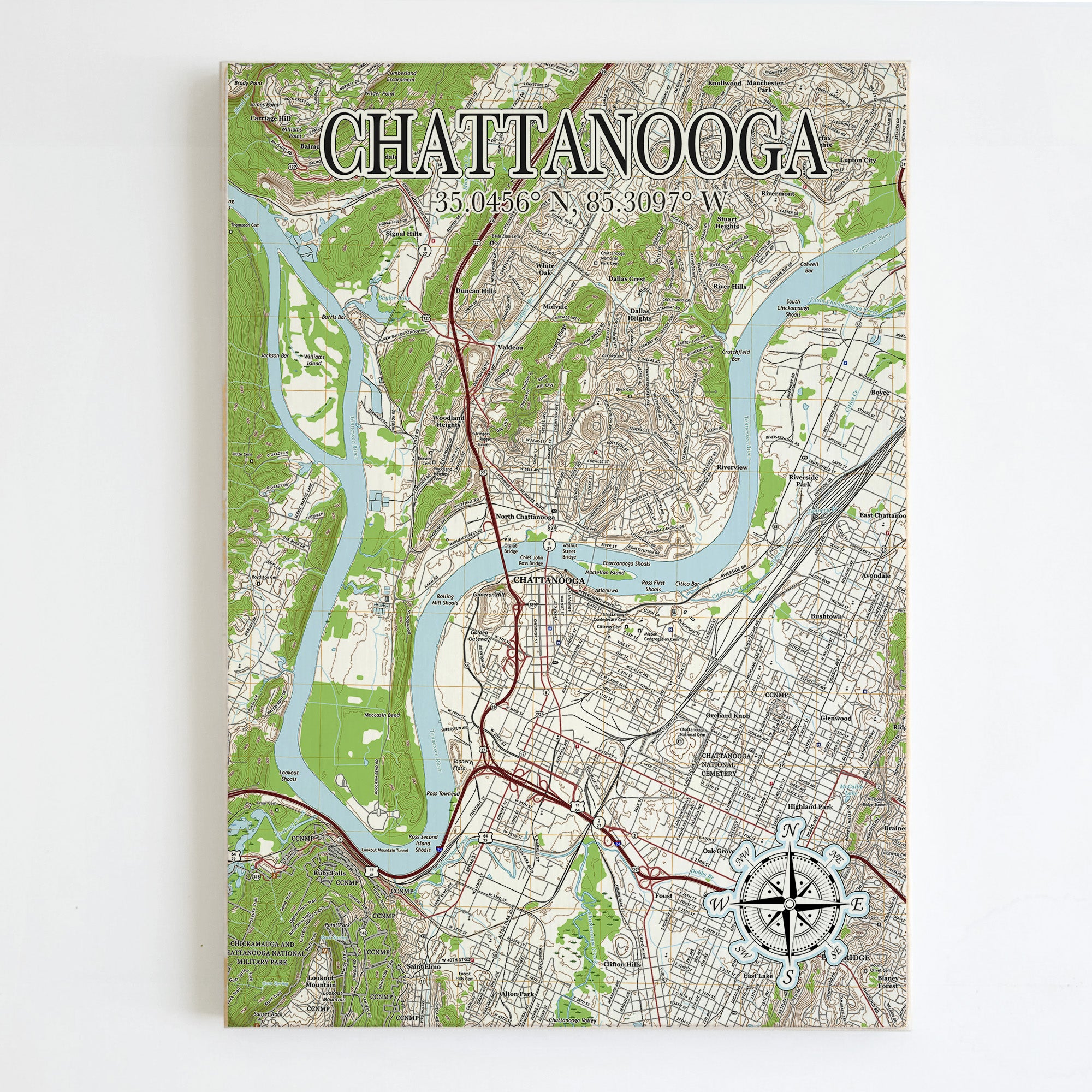 Chattanooga , TN  Plank Map